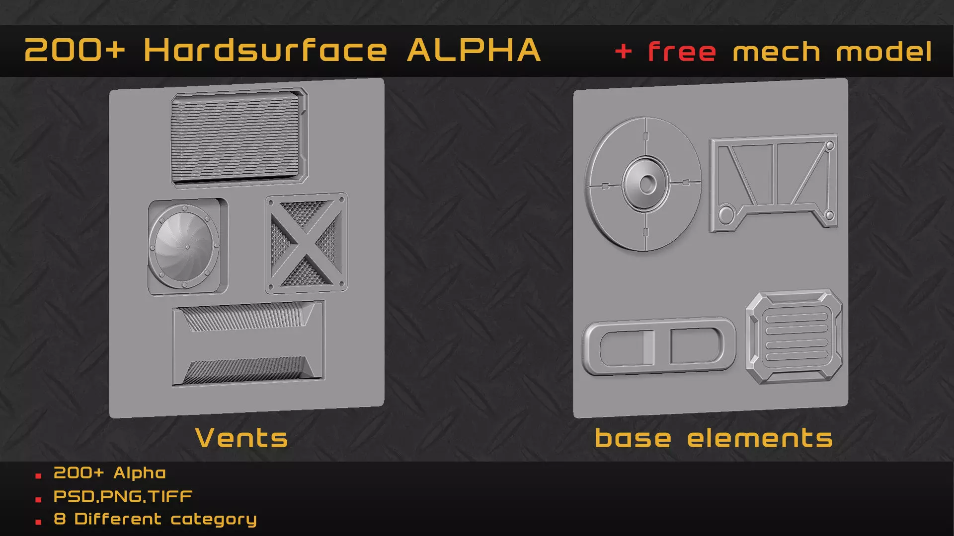 200 Hardsurface ALPHA and FREE mech model 2 Texture_6