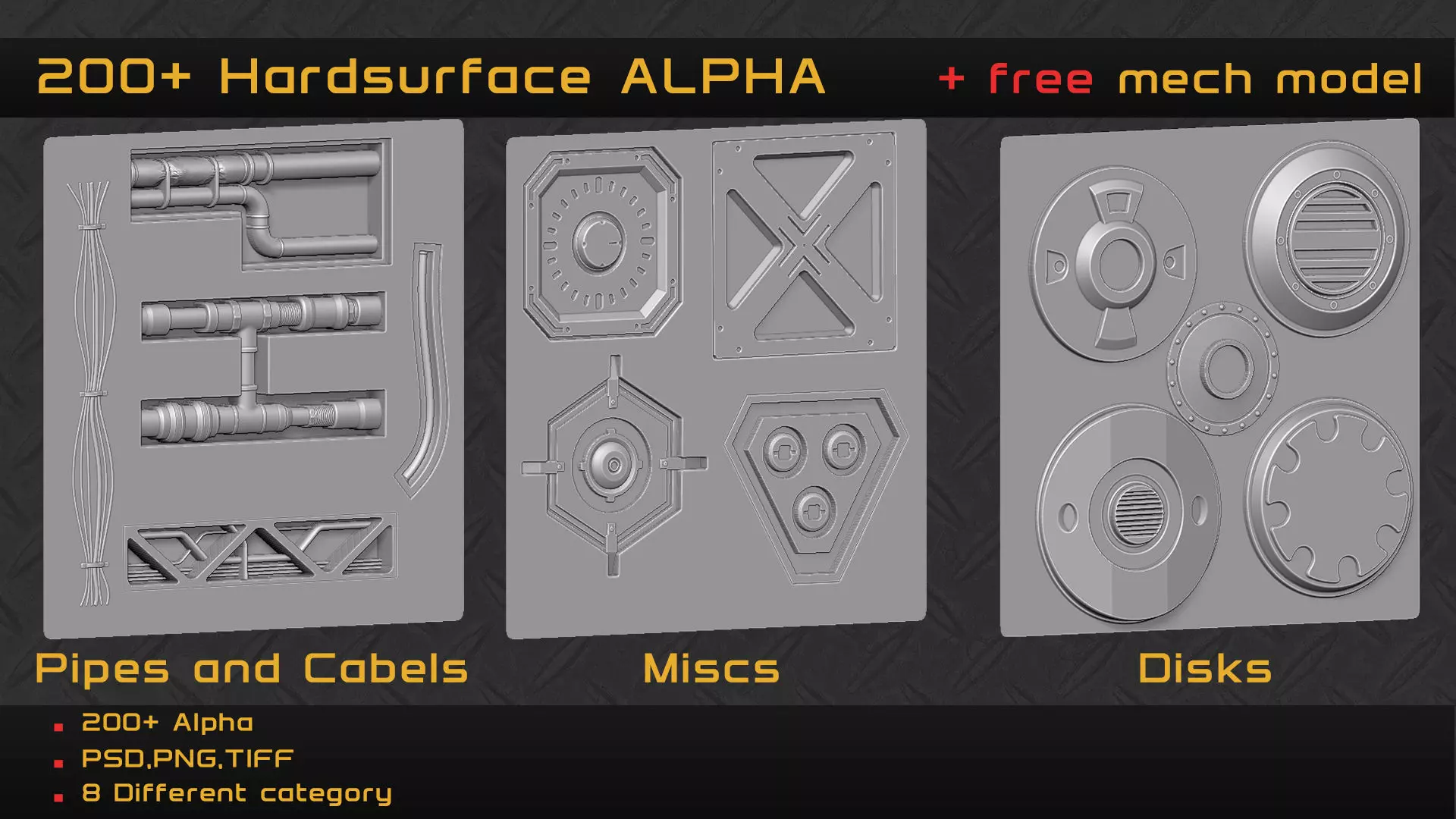 200 Hardsurface ALPHA and FREE mech model 2 Texture_5