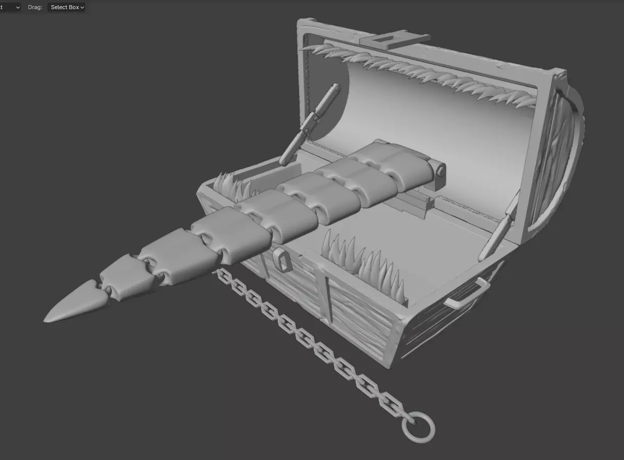 Mimic chest Flexi - Articulated - Dark souls 3D print model_5