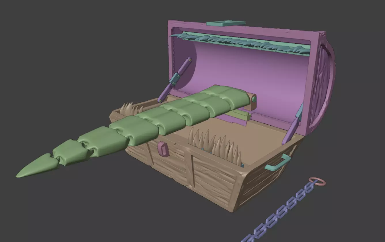 Mimic chest Flexi - Articulated - Dark souls 3D print model_4