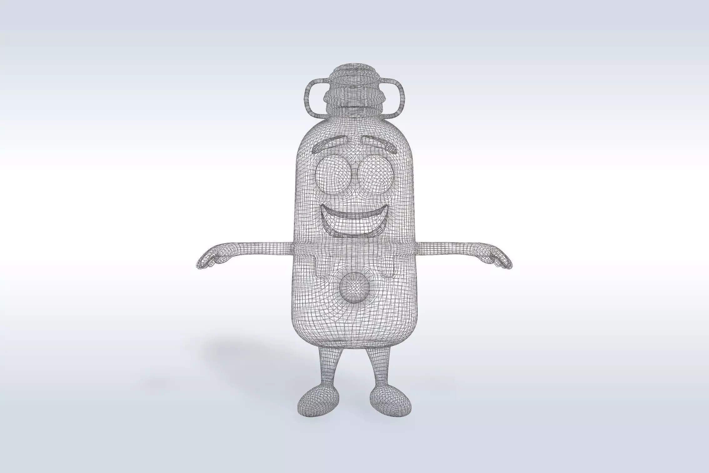 Cartoon character t pose flask back to school 3D model_1