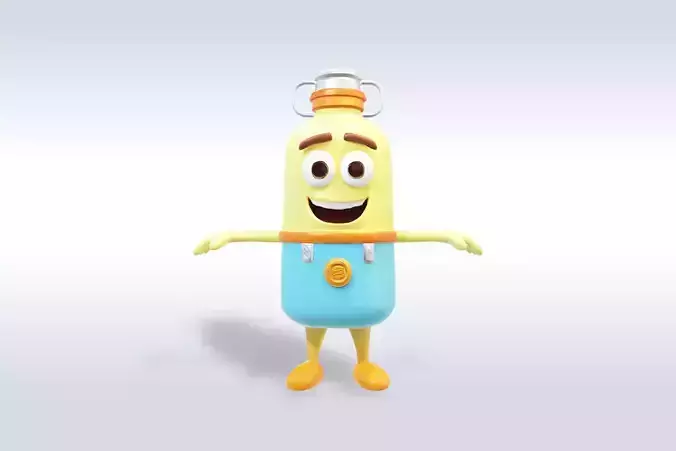 Cartoon character t pose flask back to school
