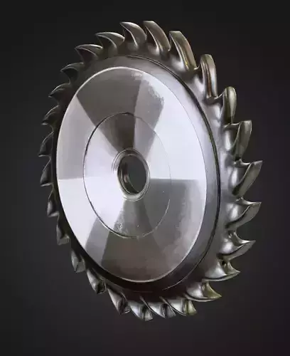 Industrial Saw Blade 3D Model High Poly Metallic Cutting Tool