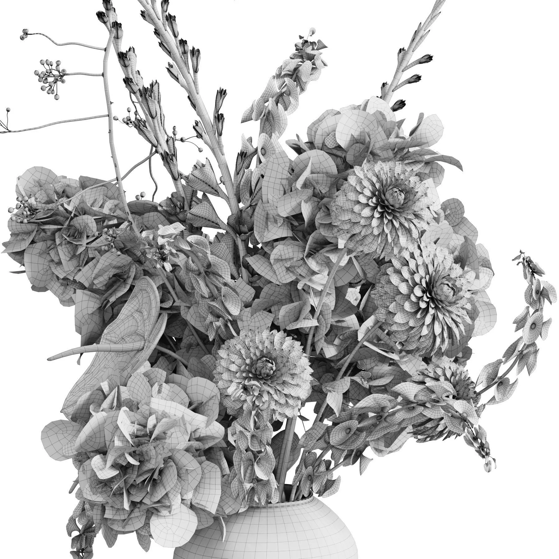 Flower In Vase 115 3D model_5