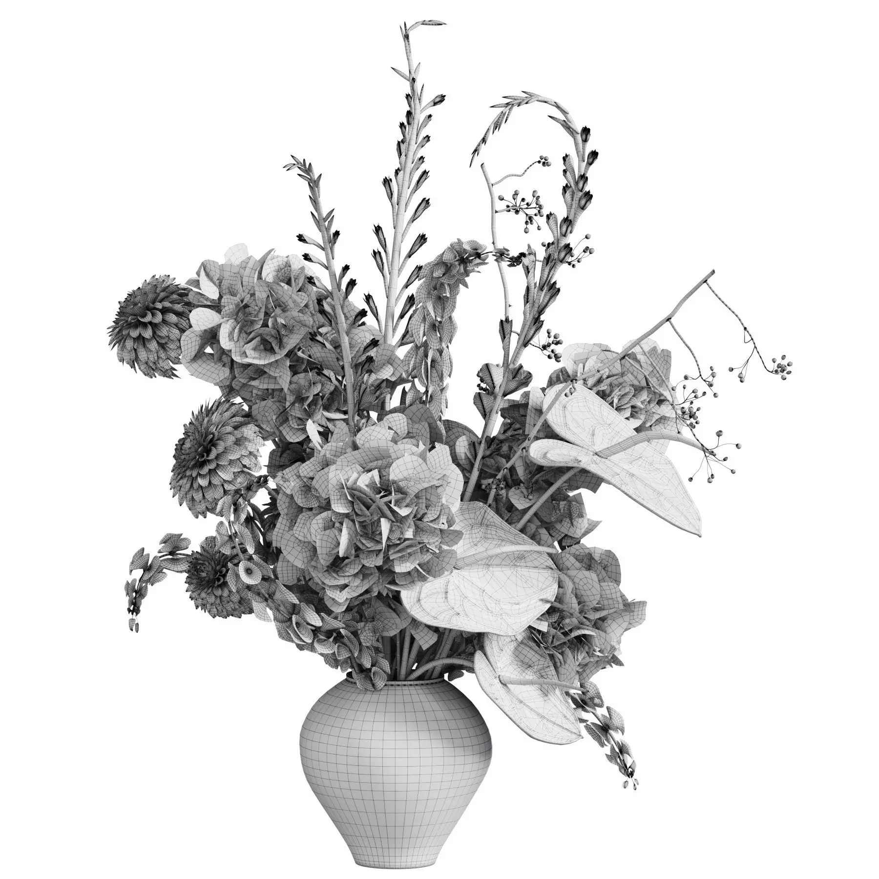 Flower In Vase 115 3D model_6