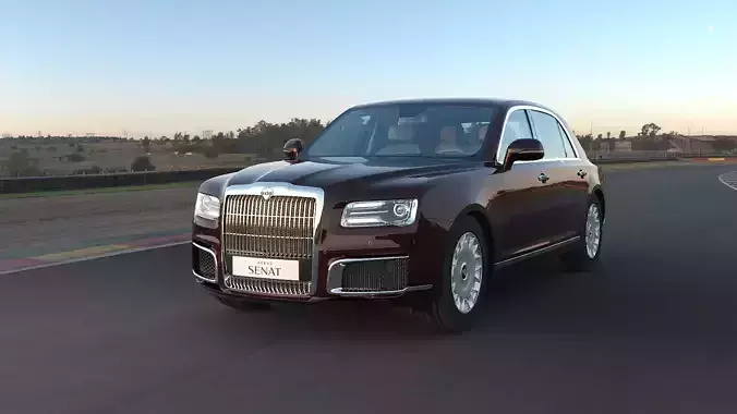 2018 Aurus Senat with lowpoly interior