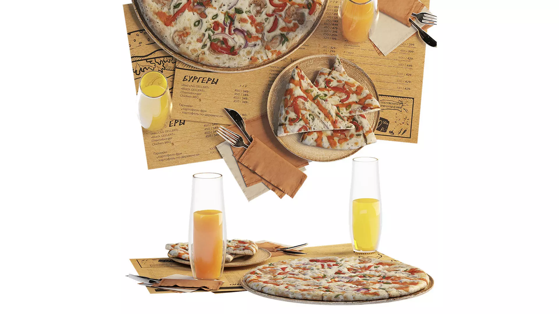 Set pizzeria 3D model_3