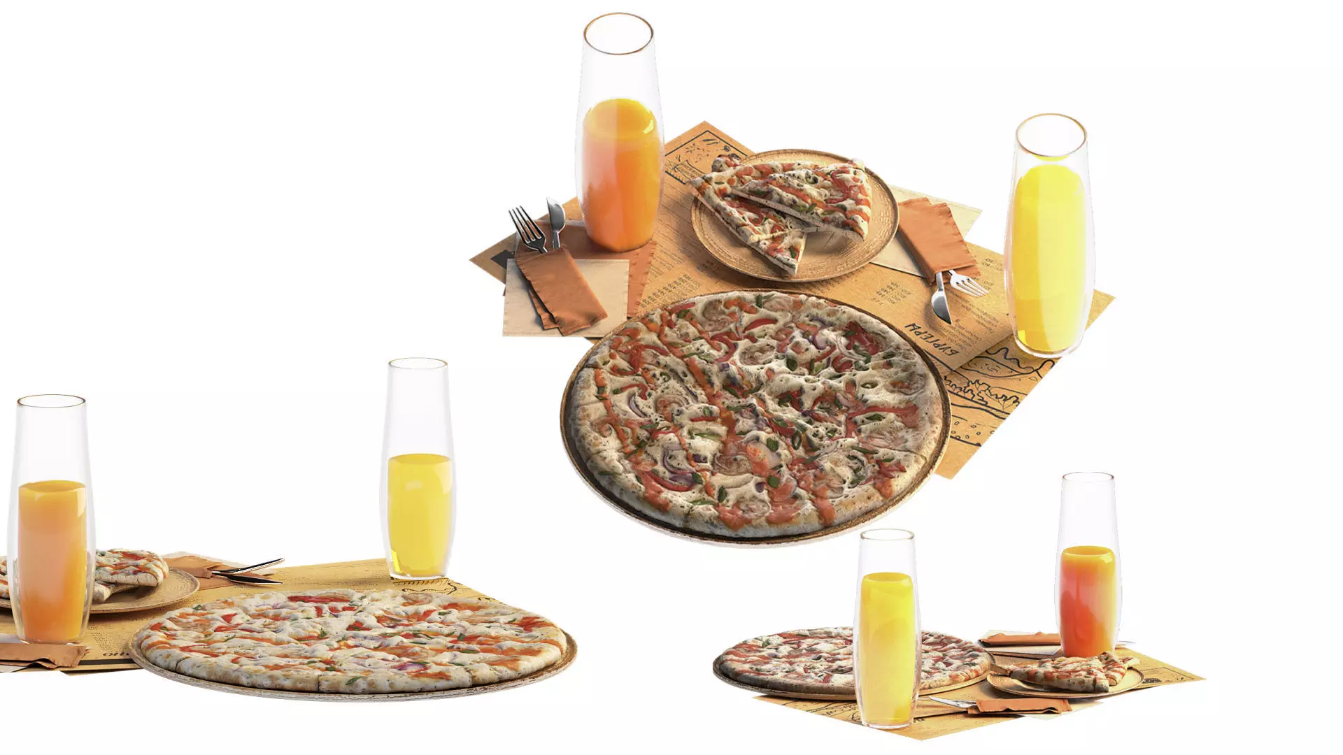 Set pizzeria 3D model_1