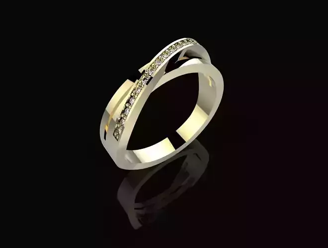 Ring with gems STL 3DM