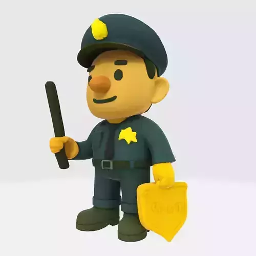 Cute Police Officer 3D Character