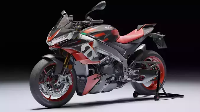 Aprilia Tuono V4 Factory E5 2021 Low-poly 3D model