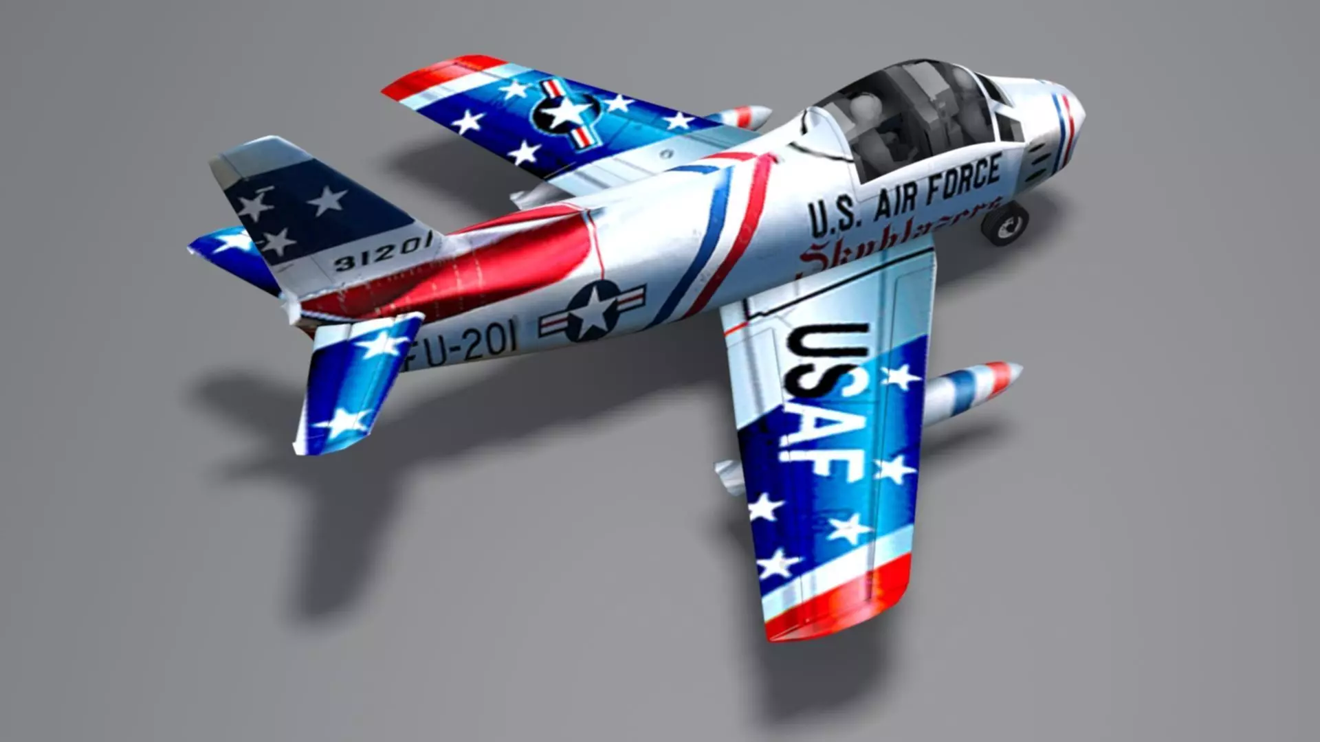 Doug Matthews Describes Flying the F-86 Sabre Low-poly 3D model_12