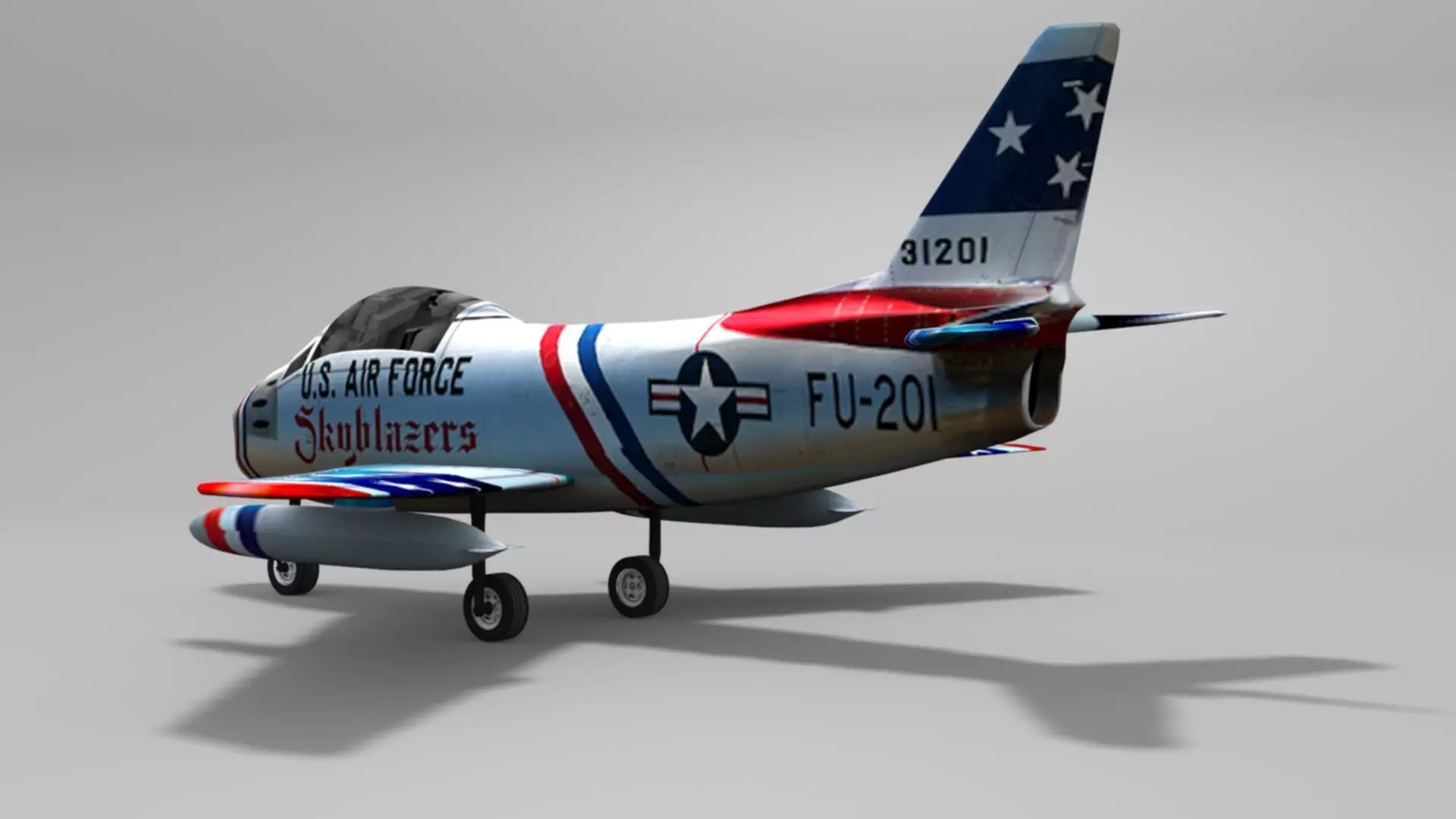 Doug Matthews Describes Flying the F-86 Sabre Low-poly 3D model_6