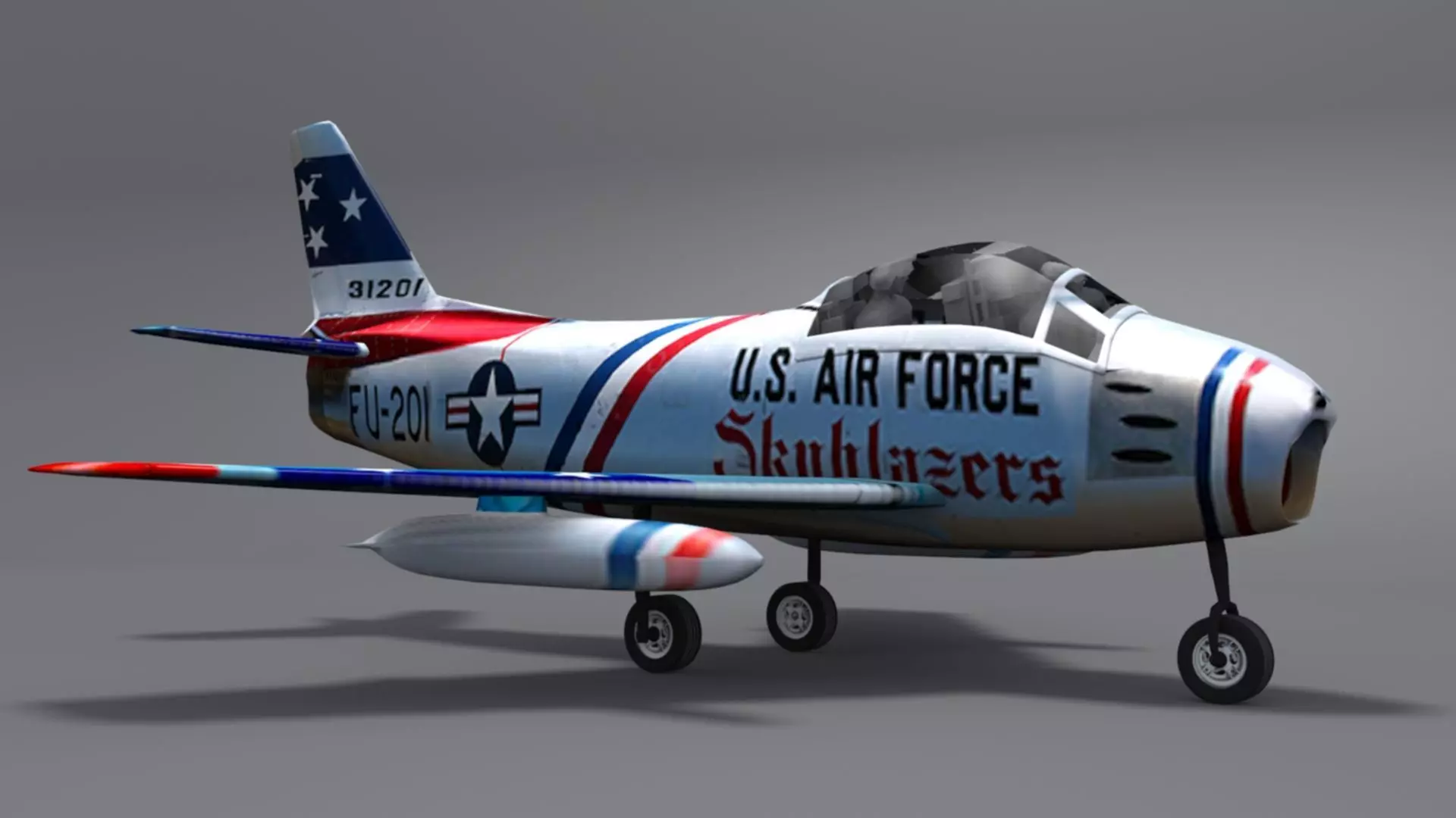 Doug Matthews Describes Flying the F-86 Sabre Low-poly 3D model_17
