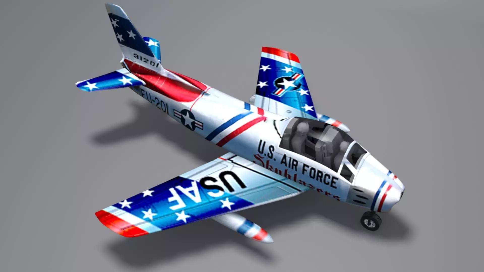 Doug Matthews Describes Flying the F-86 Sabre Low-poly 3D model_18
