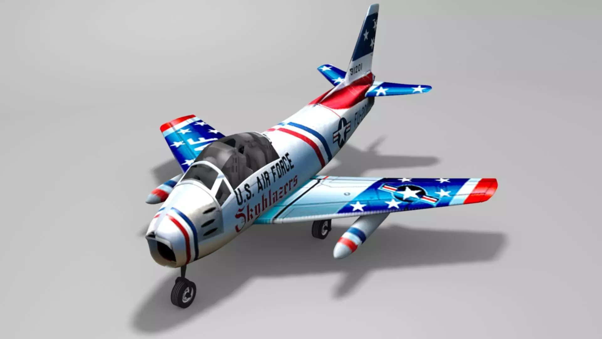 Doug Matthews Describes Flying the F-86 Sabre Low-poly 3D model_1