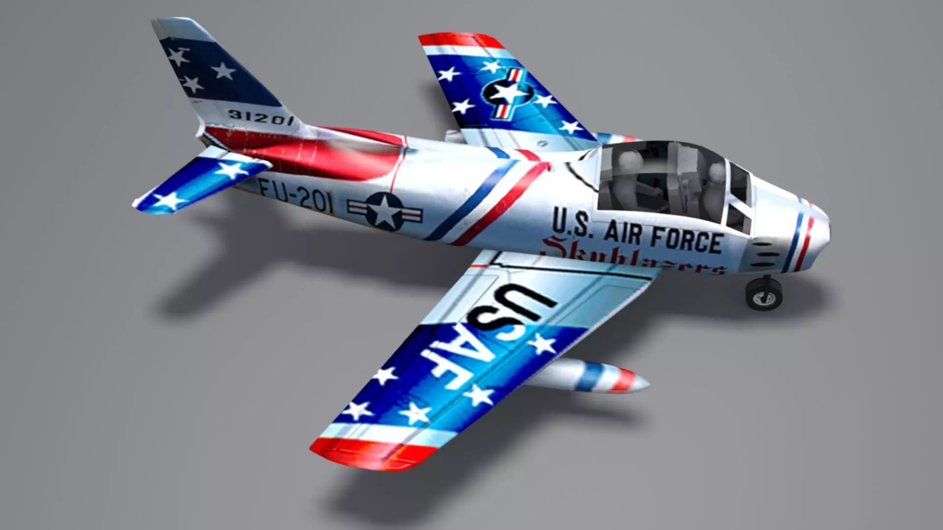 Doug Matthews Describes Flying the F-86 Sabre Low-poly 3D model_16