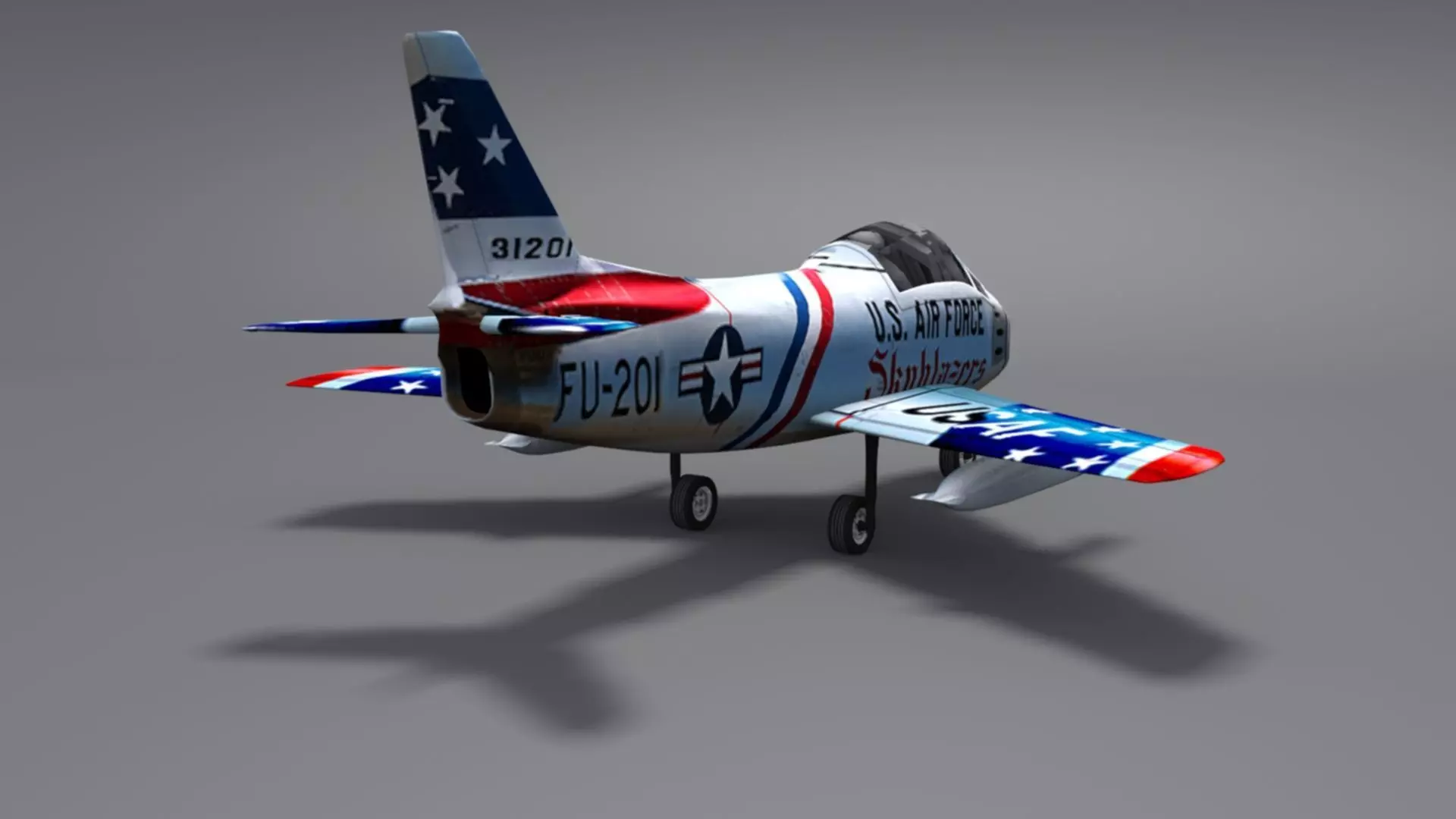 Doug Matthews Describes Flying the F-86 Sabre Low-poly 3D model_9