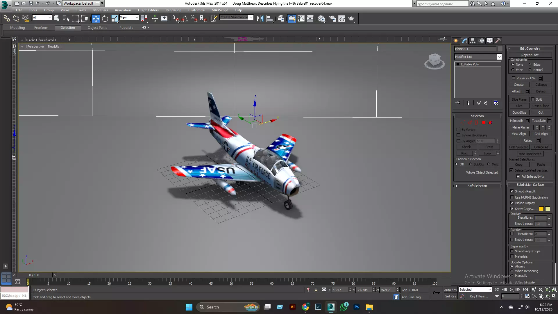 Doug Matthews Describes Flying the F-86 Sabre Low-poly 3D model_26