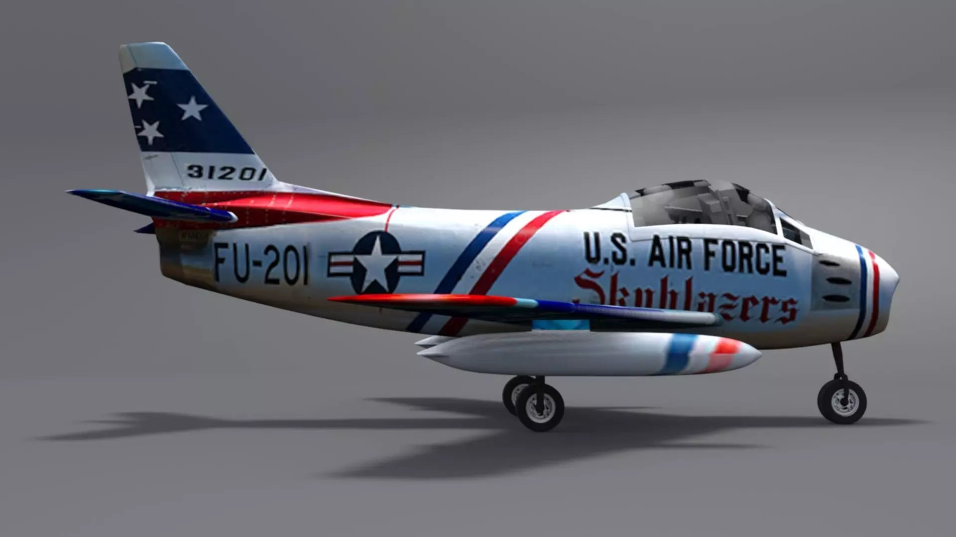 Doug Matthews Describes Flying the F-86 Sabre Low-poly 3D model_13
