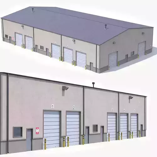 Warehouse Building 5 PBR Low-poly 3D model