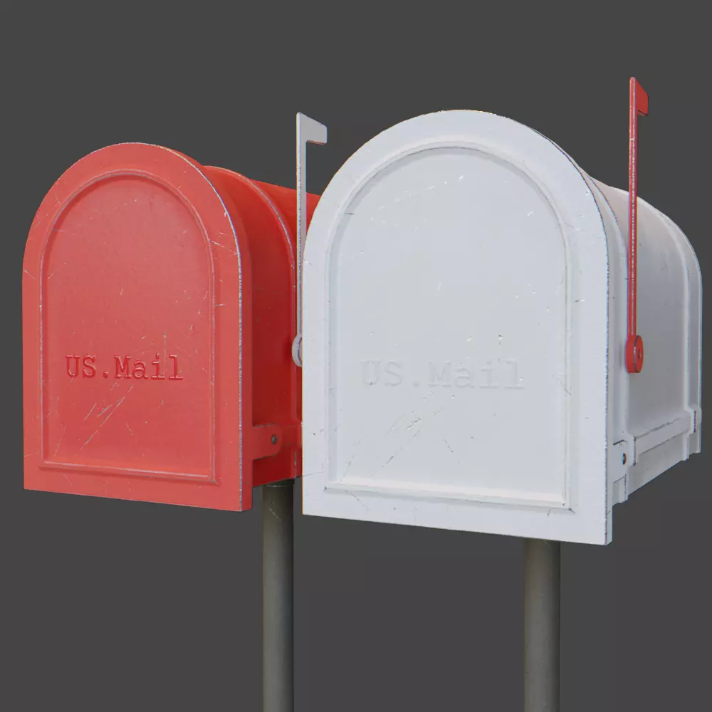 3 mail box and variations 3D model_2