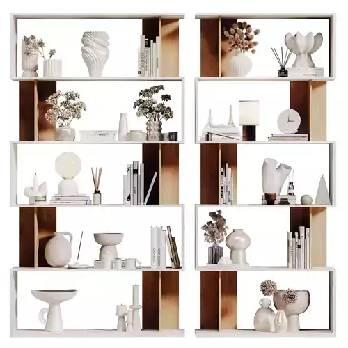 Shelving with decorative rack set 08