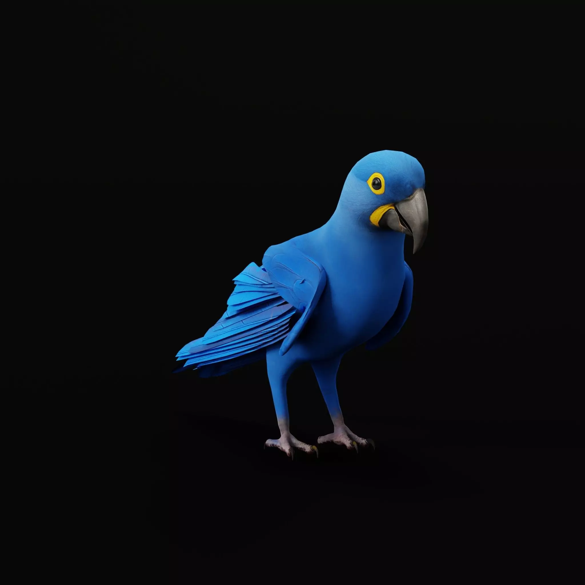 Hyacinth Macaw Parrot Low-poly 3D model_45