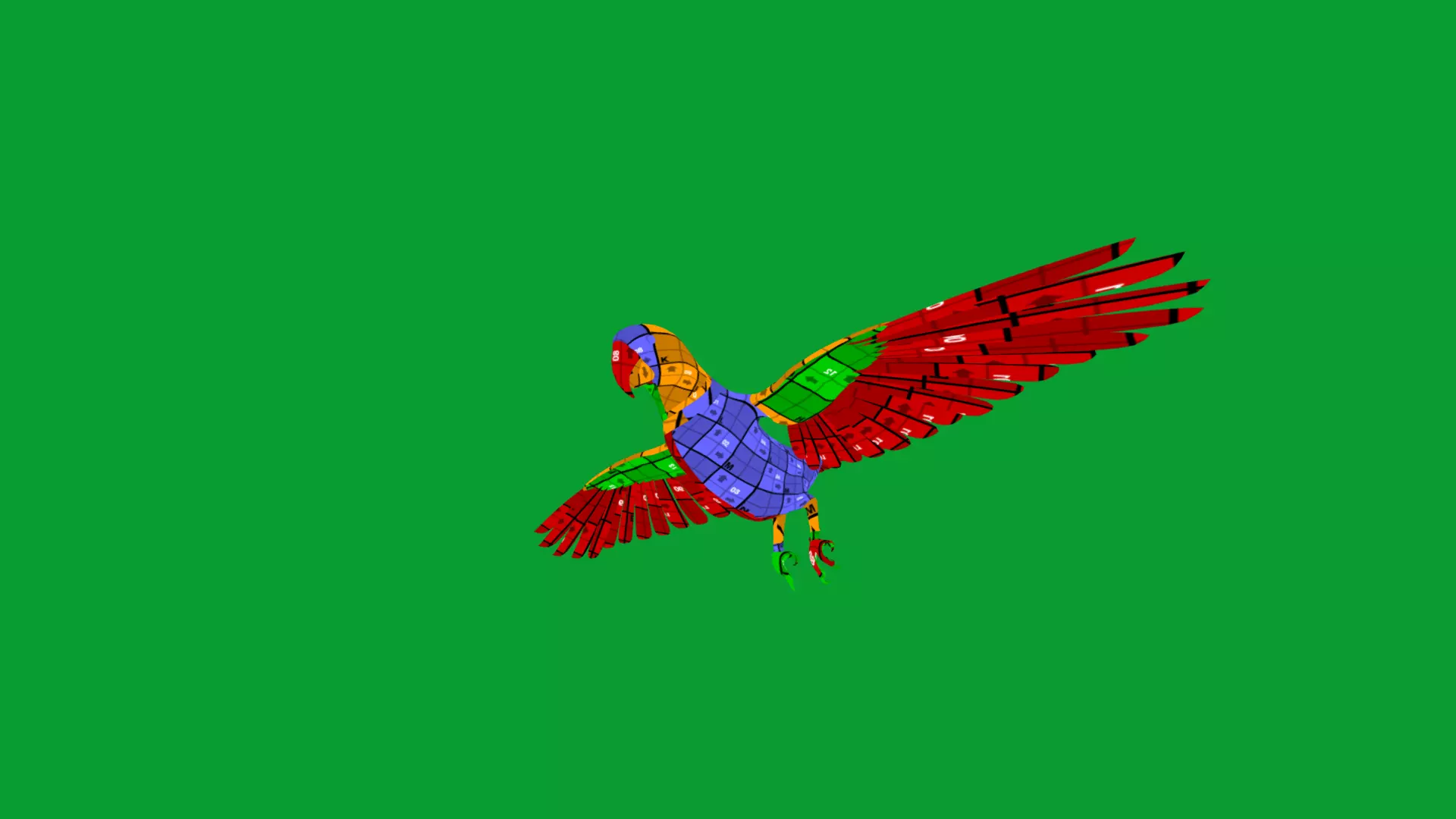 Hyacinth Macaw Parrot Low-poly 3D model_17