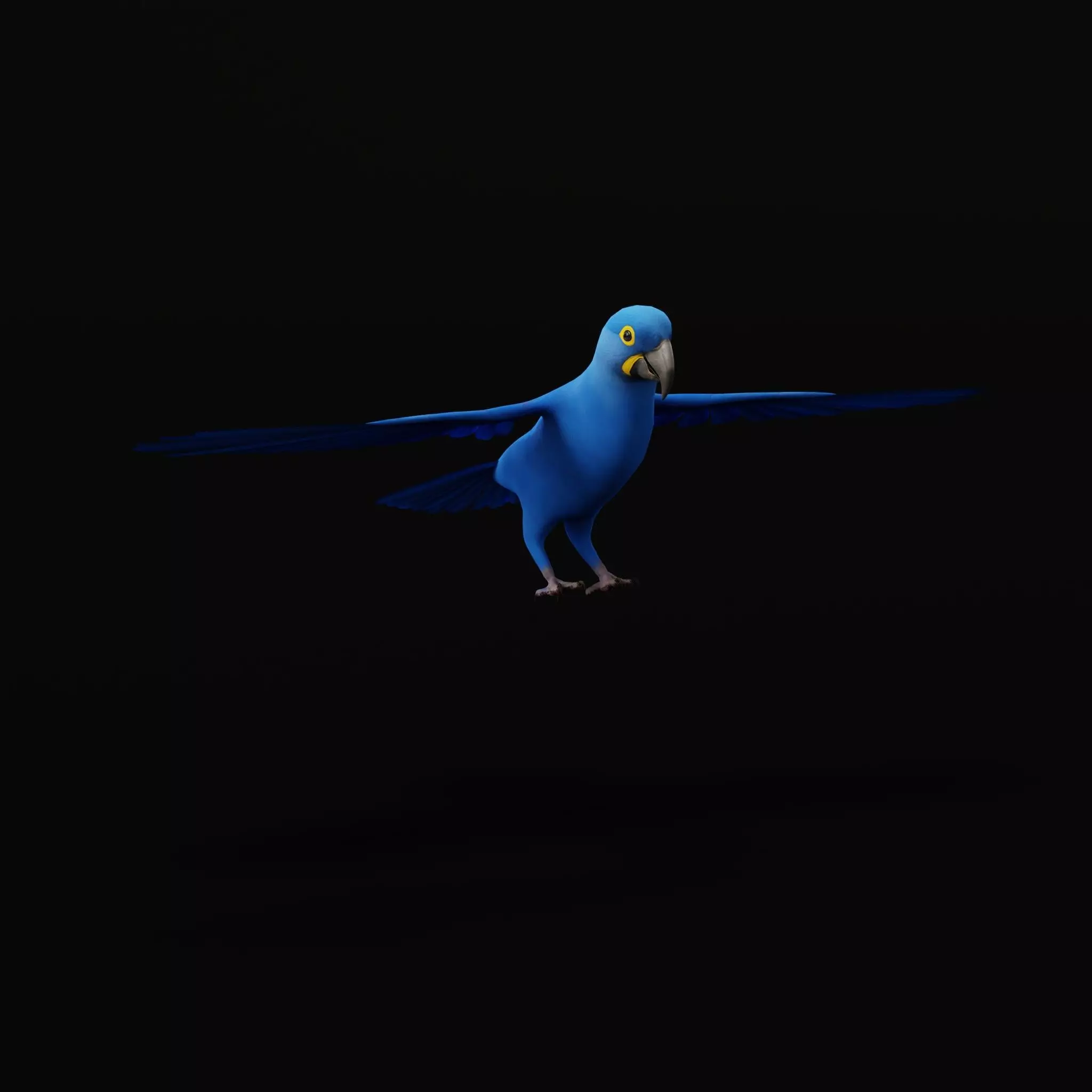 Hyacinth Macaw Parrot Low-poly 3D model_43