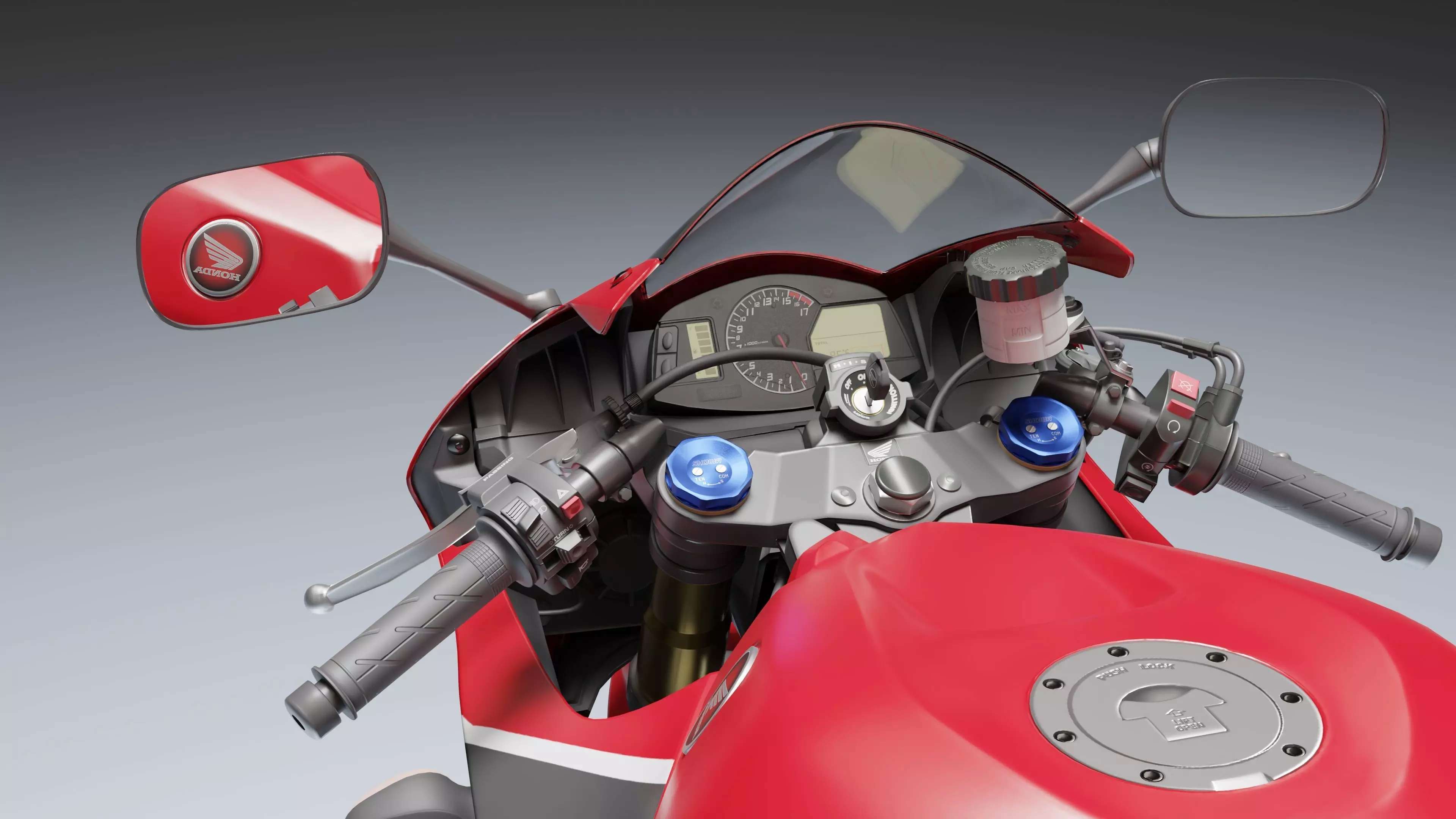 Honda CBR 600RR 2018 Low-poly 3D model_14