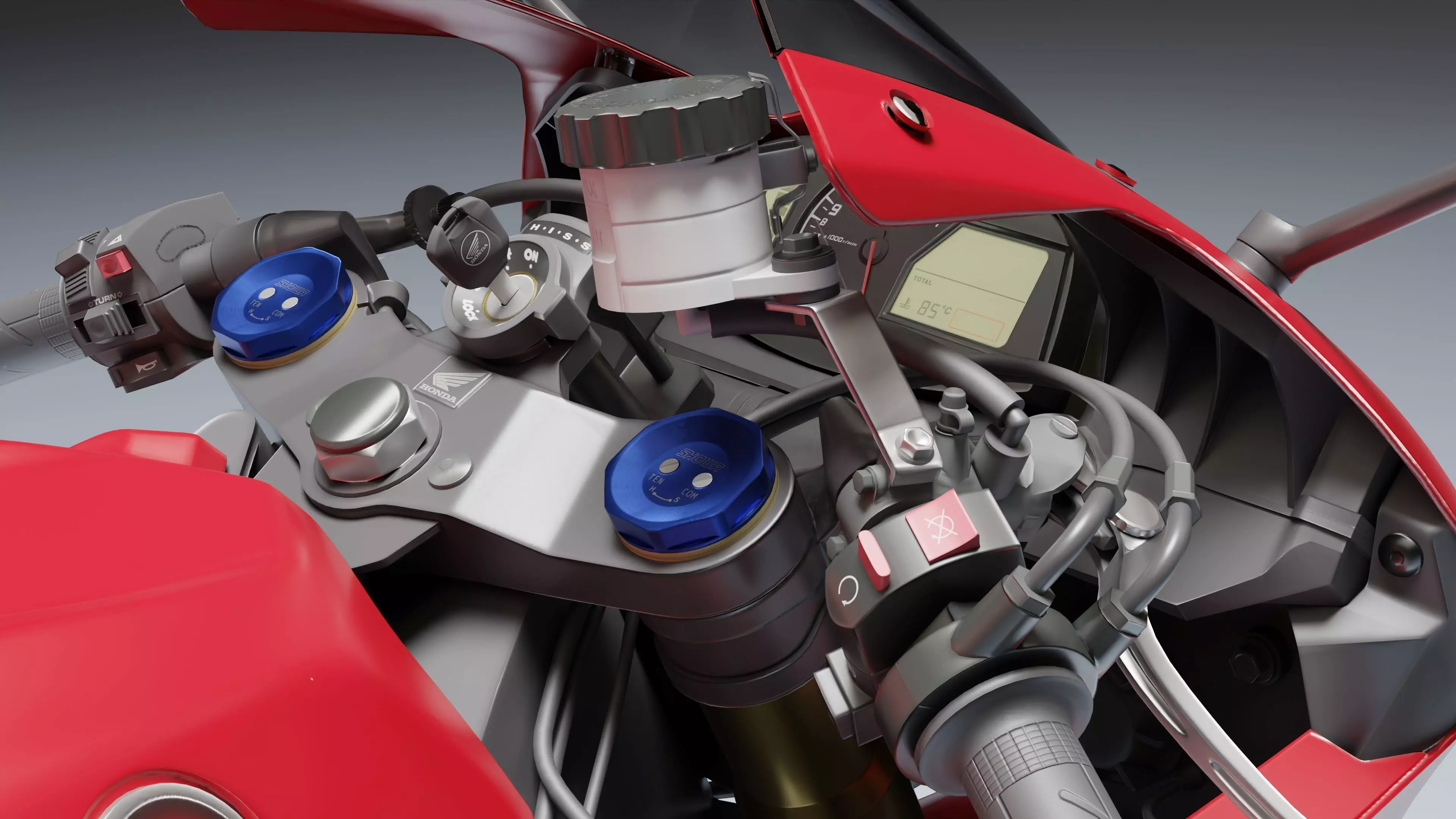 Honda CBR 600RR 2018 Low-poly 3D model_16