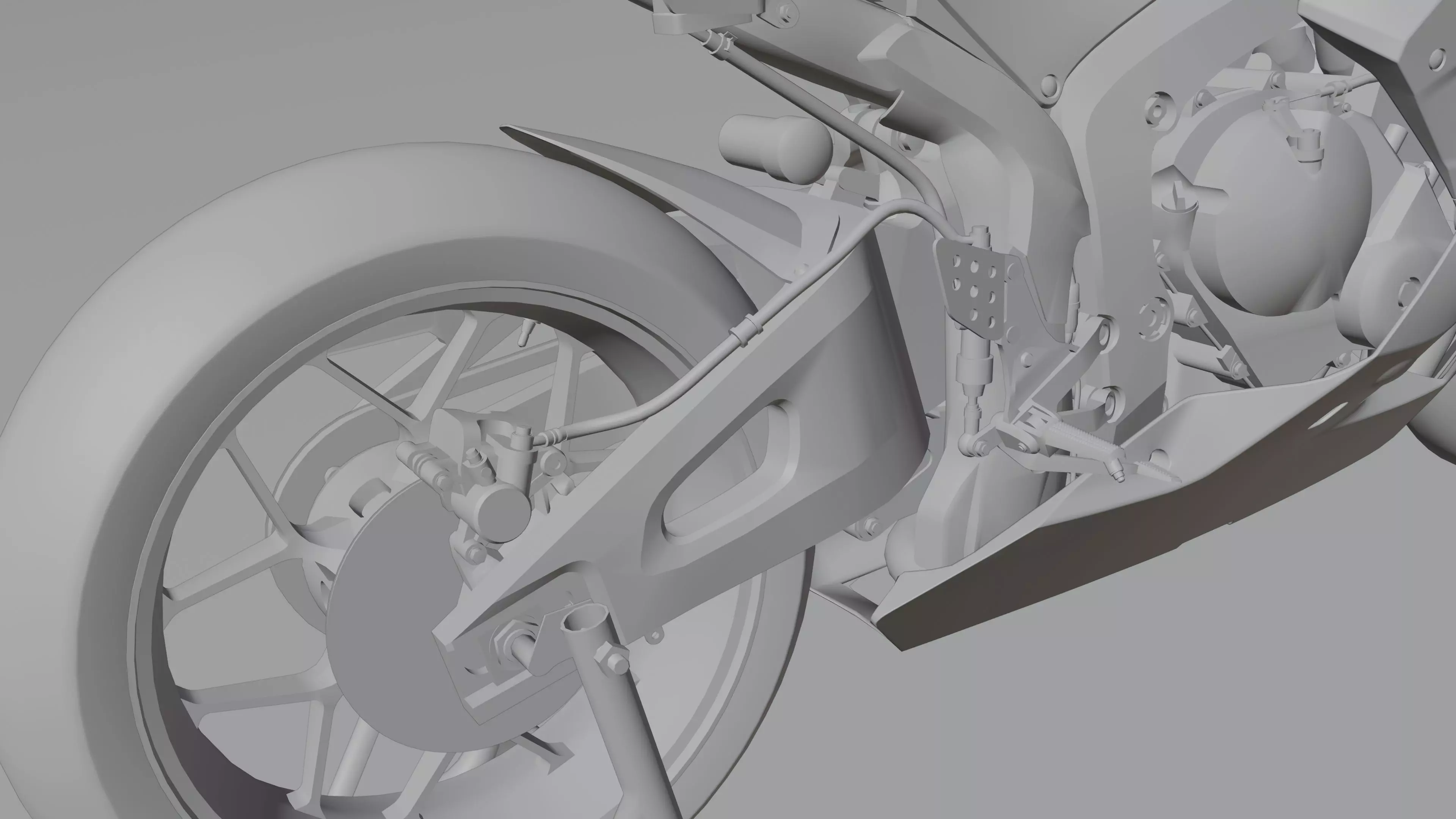 Honda CBR 600RR 2018 Low-poly 3D model_25