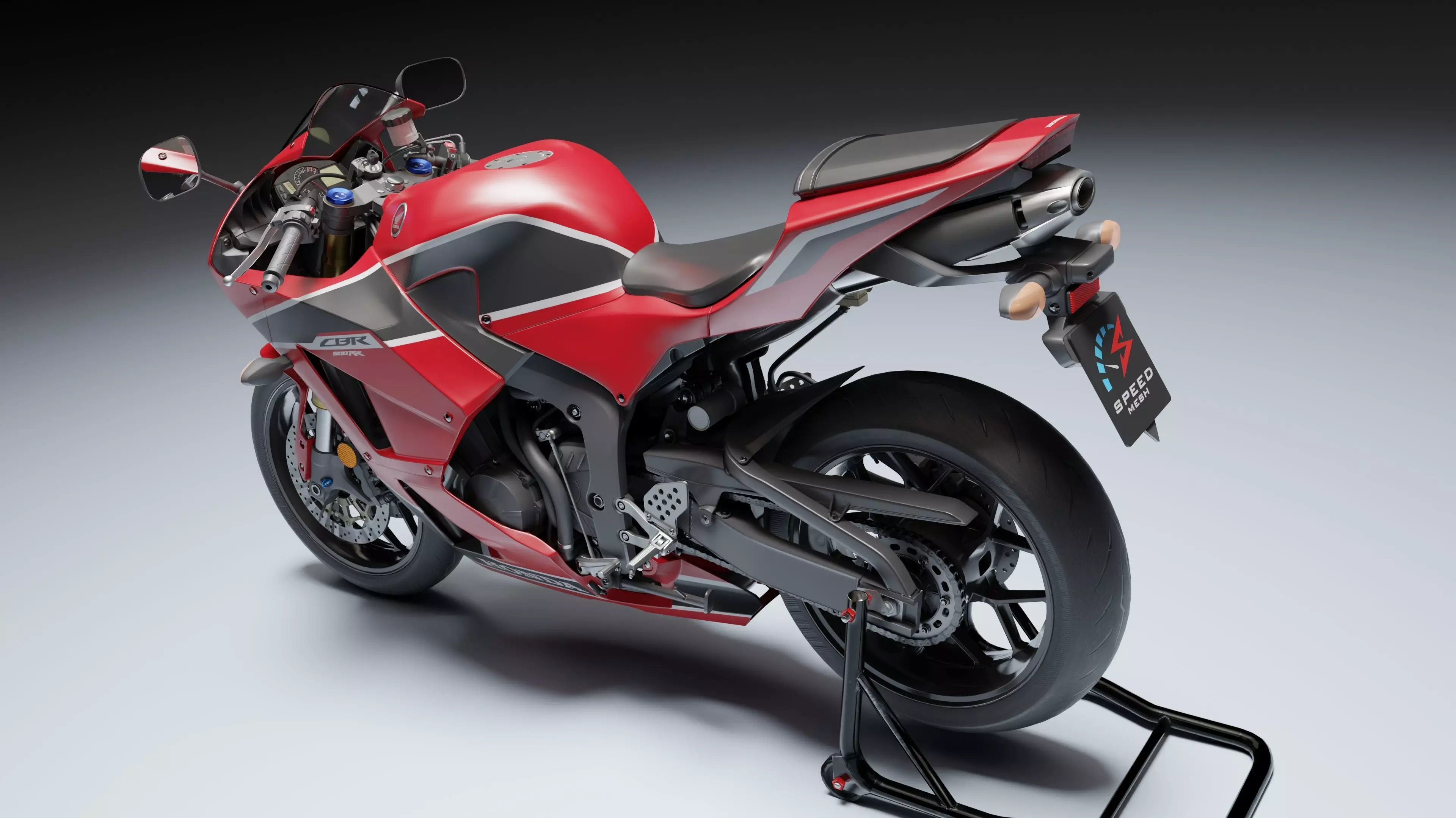 Honda CBR 600RR 2018 Low-poly 3D model_7