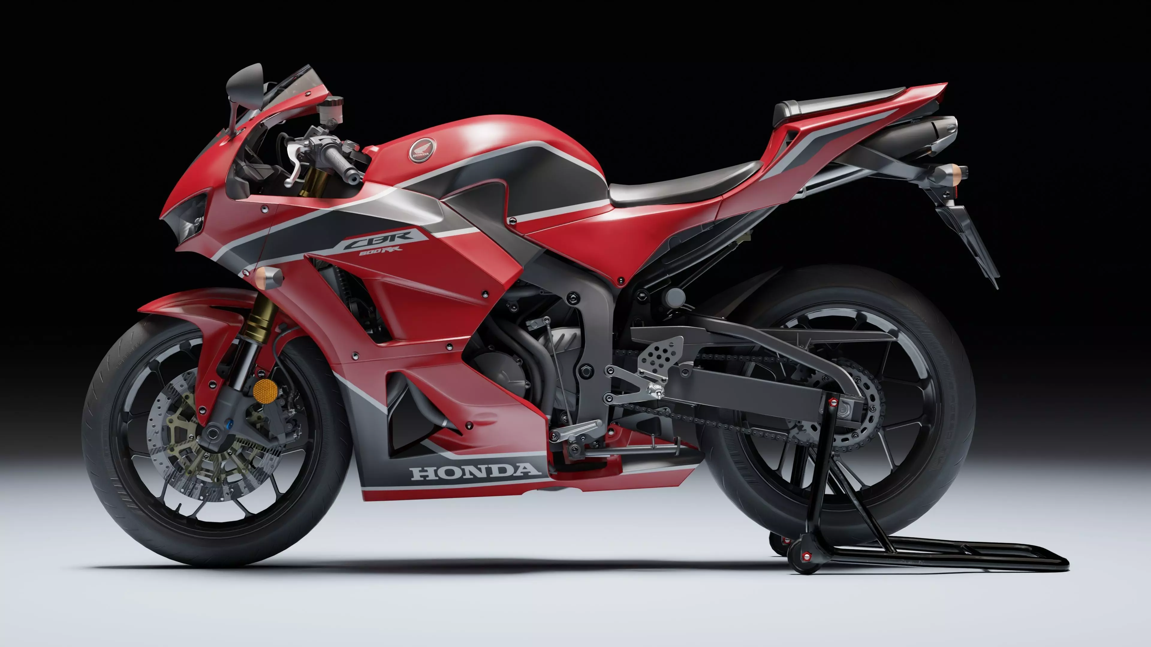 Honda CBR 600RR 2018 Low-poly 3D model_6