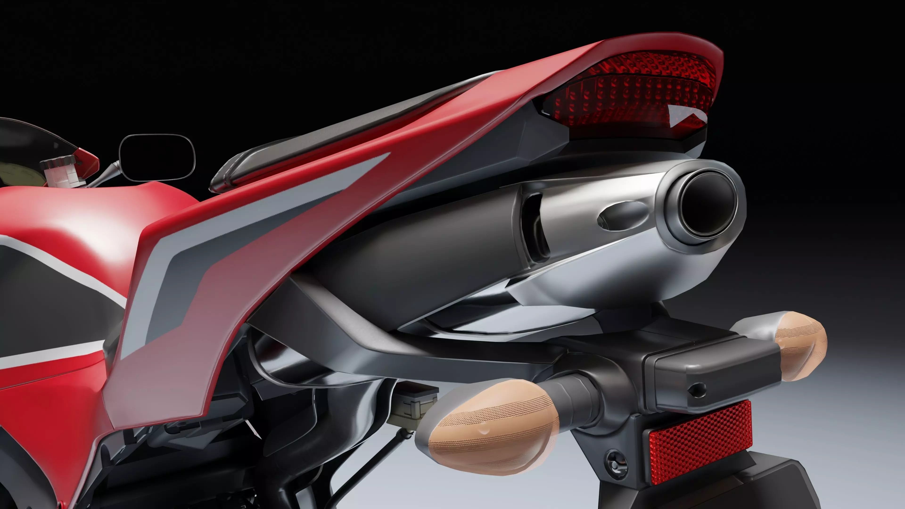 Honda CBR 600RR 2018 Low-poly 3D model_23