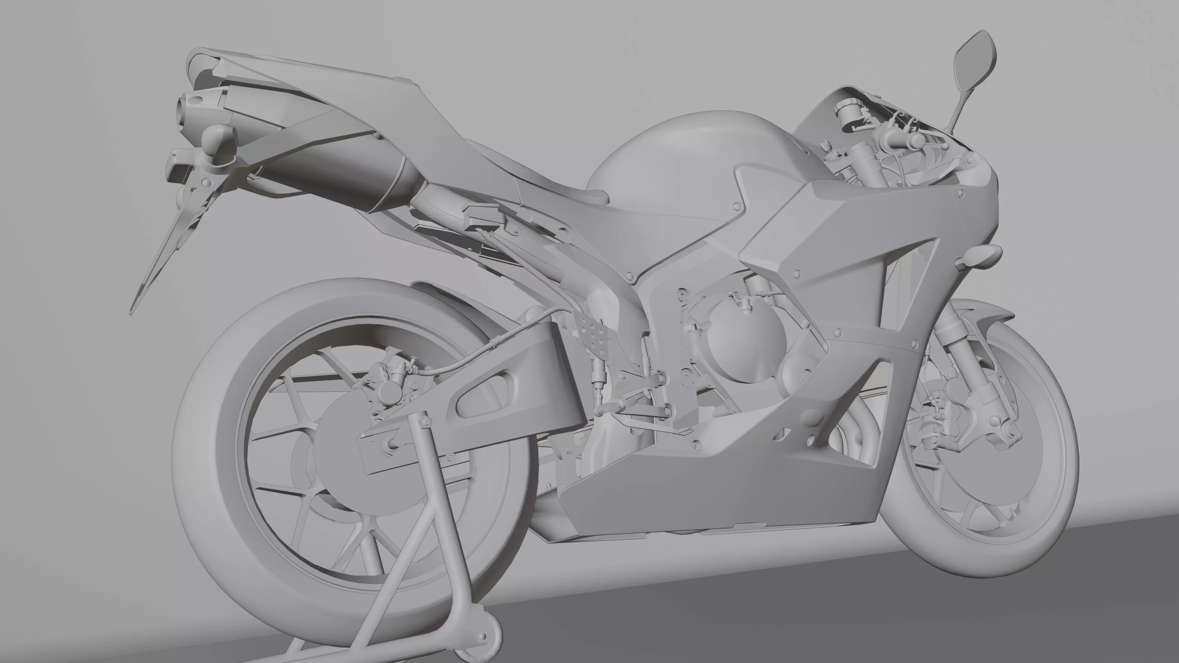 Honda CBR 600RR 2018 Low-poly 3D model_27