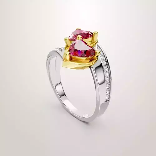 Heart Shaped Two Stone Engagement Ring 34