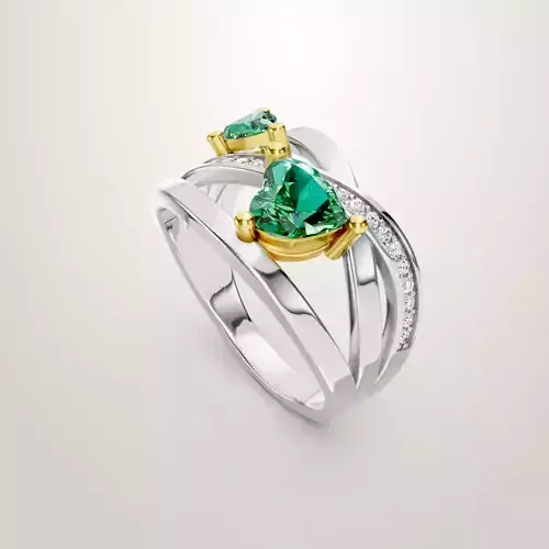 Heart Shaped Two Stone Engagement Ring 45