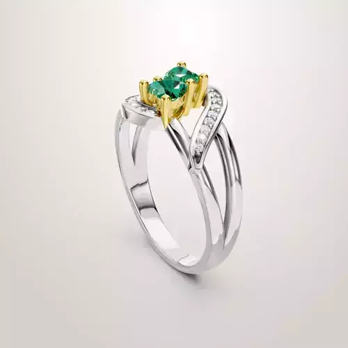 Heart Shaped Two Stone Engagement Ring 47