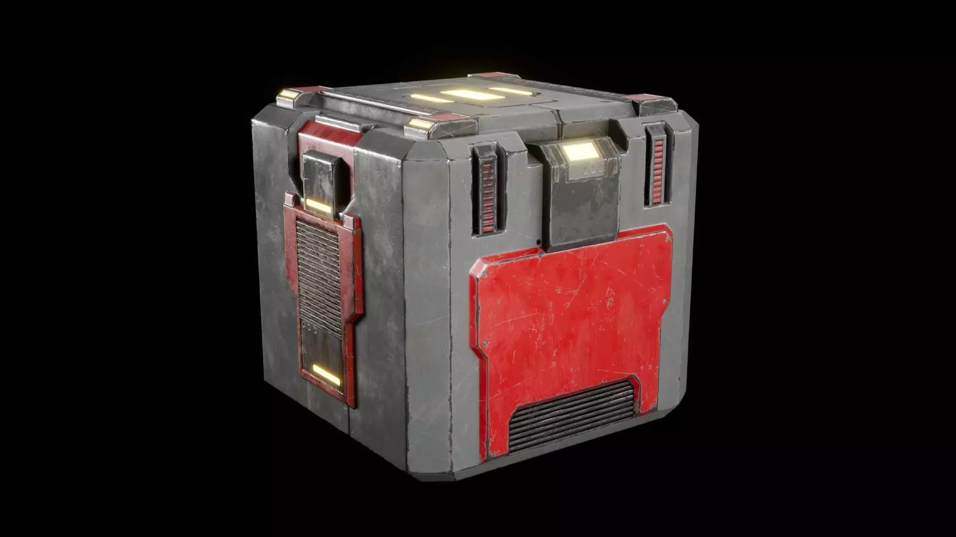 Scifi Containers Boxes Pack Low-poly 3D model_3