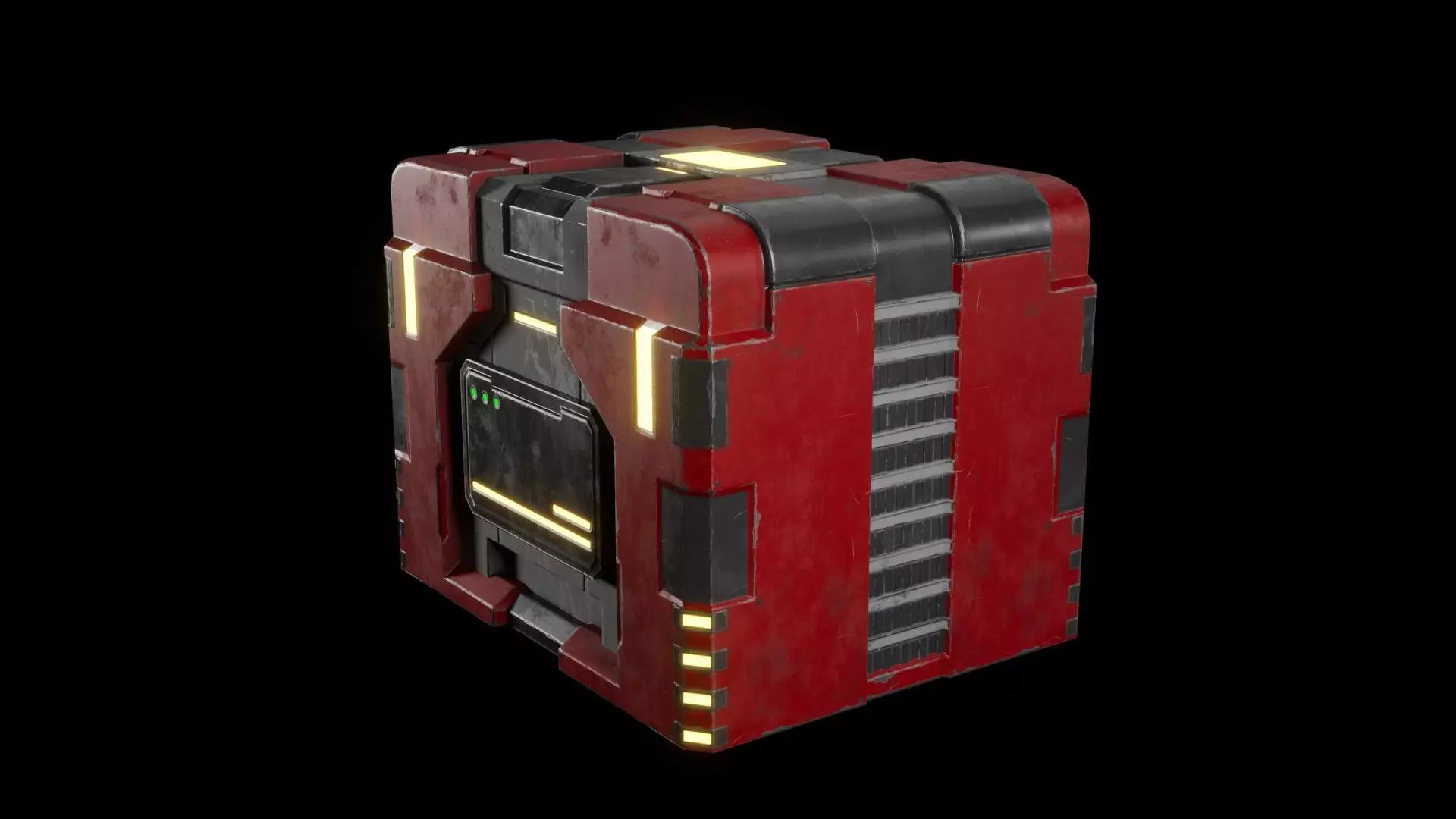 Scifi Containers Boxes Pack Low-poly 3D model_2