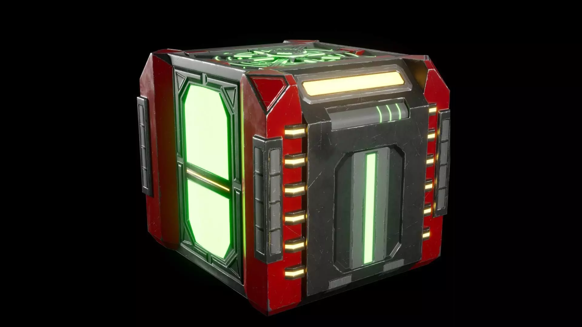 Scifi Containers Boxes Pack Low-poly 3D model_5