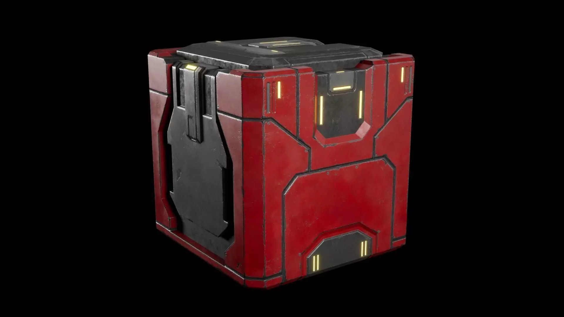 Scifi Containers Boxes Pack Low-poly 3D model_4