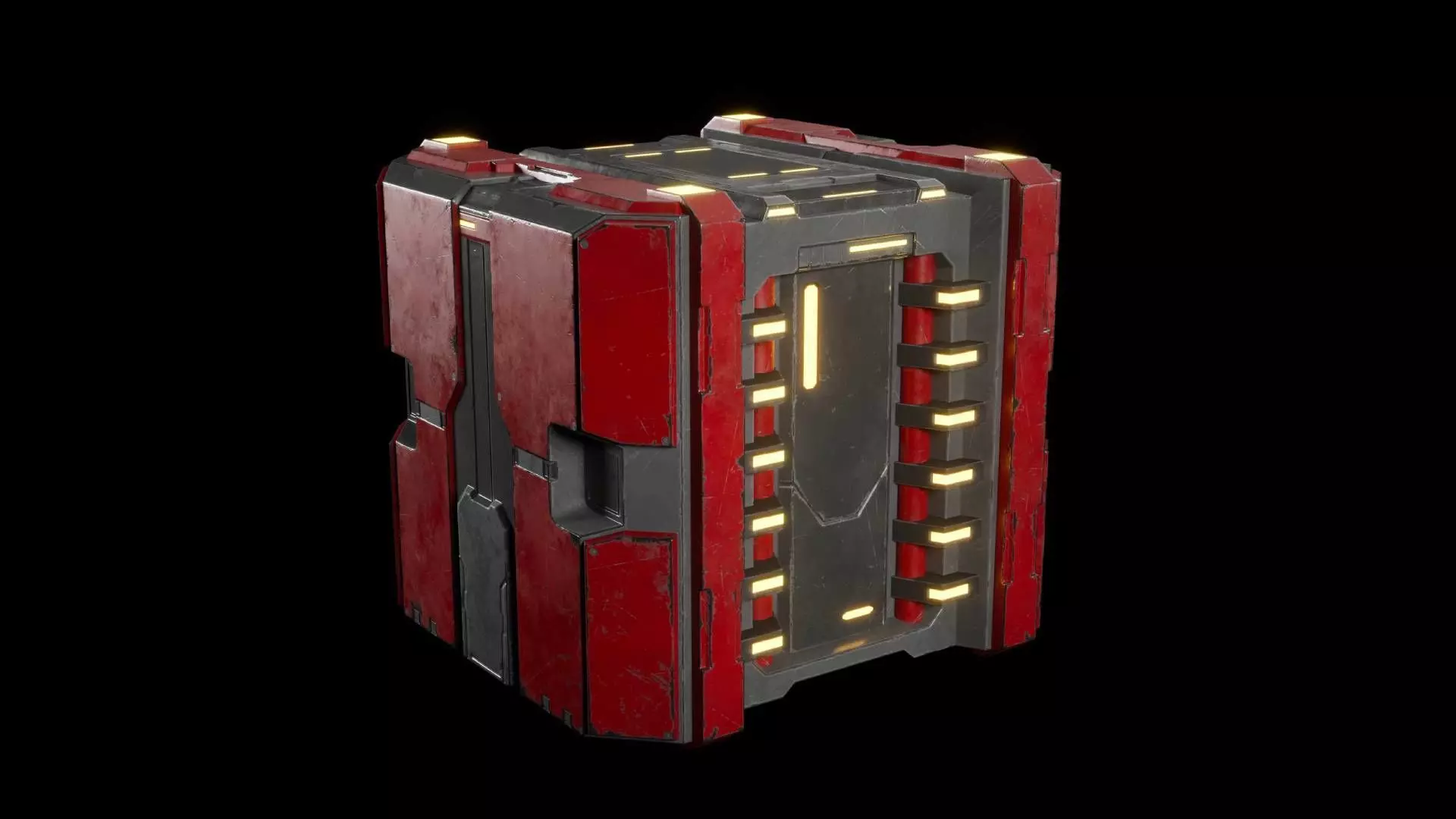 Scifi Containers Boxes Pack Low-poly 3D model_1