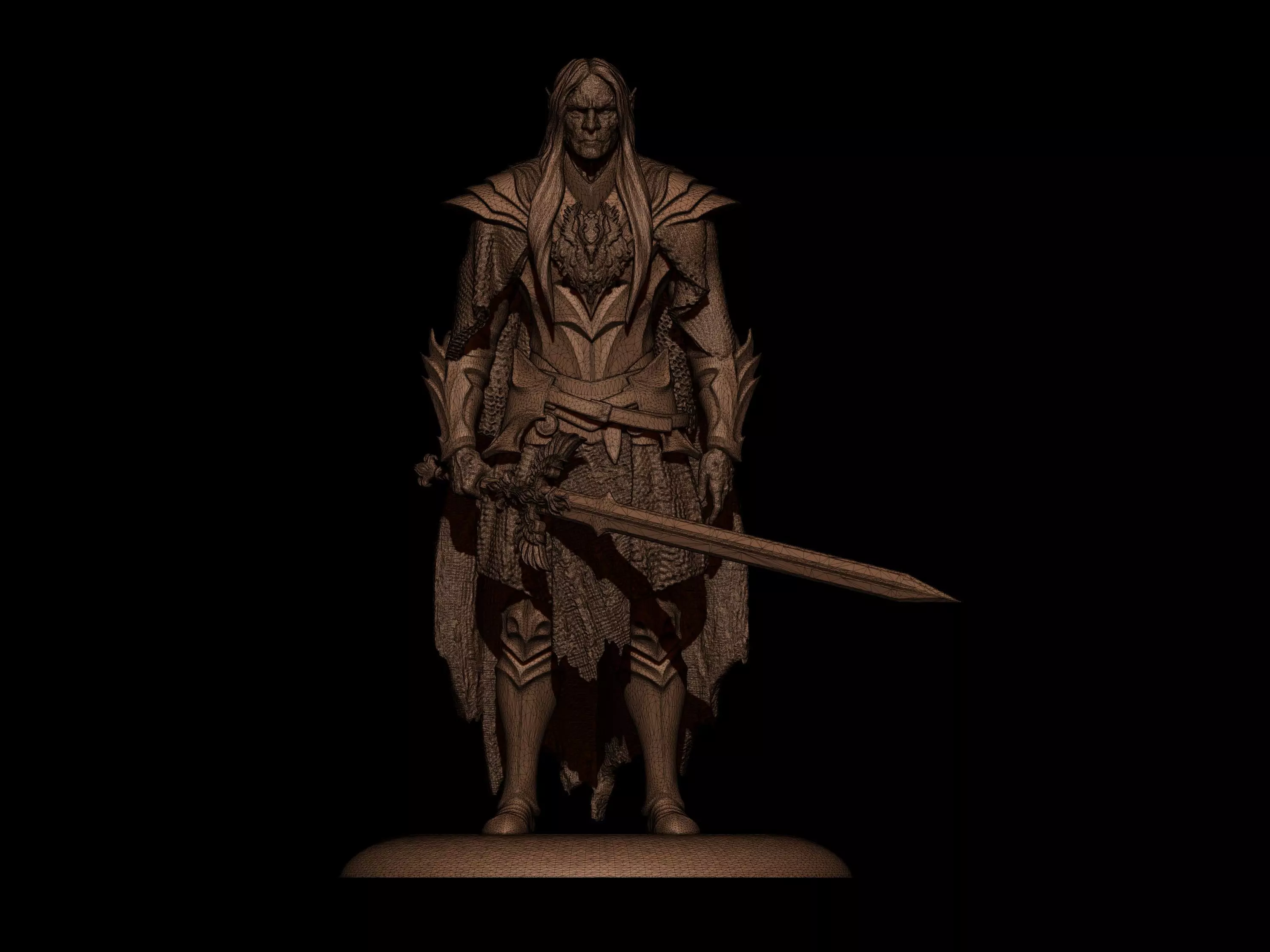 Elf Death knight 3D print model_6