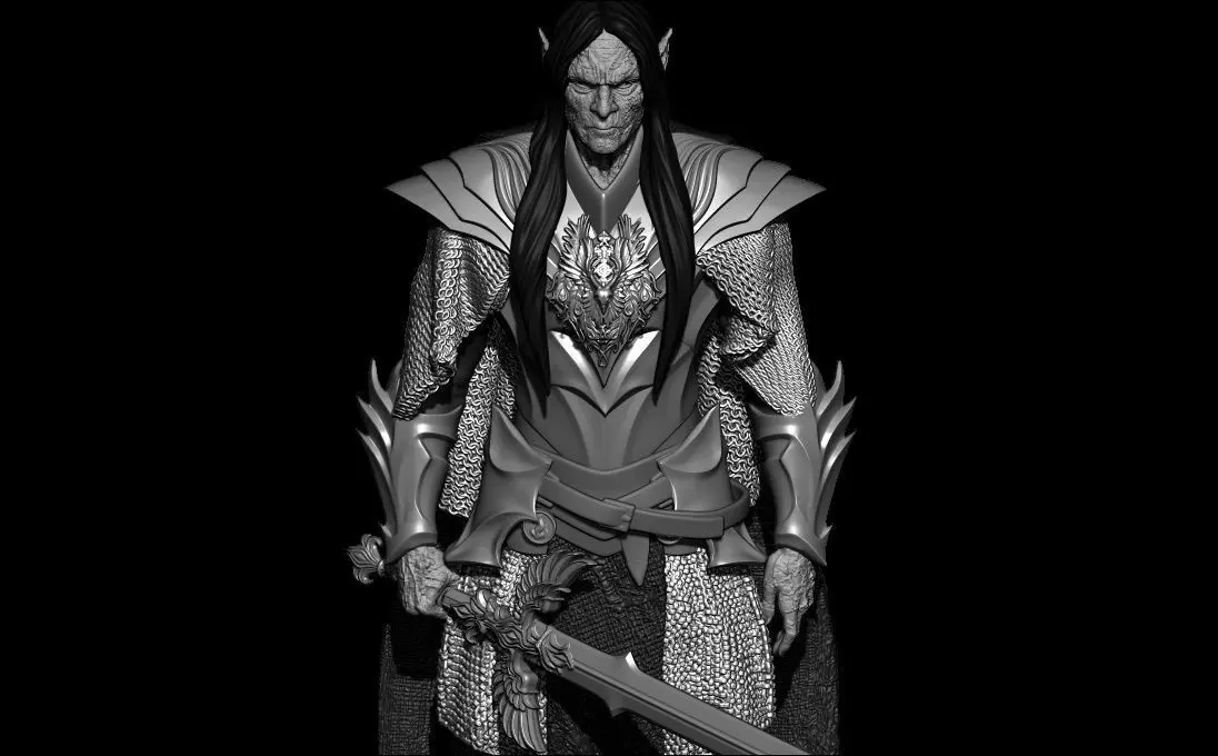 Elf Death knight 3D print model_1