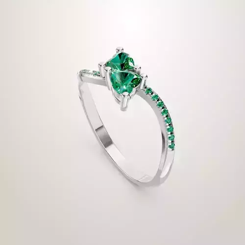 Heart Shaped Two Stone Engagement Ring 56