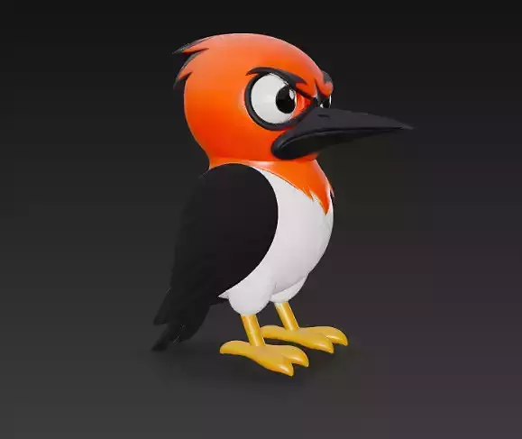 Angry Woodpecker 3D Model