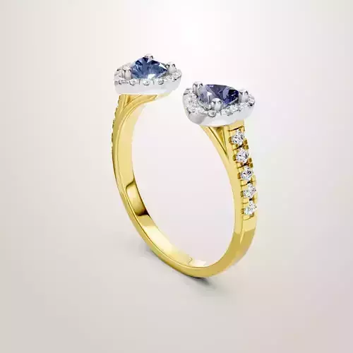 Heart Shaped Two Stone Engagement Ring 58